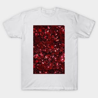 Red Scattered Sequins T-Shirt